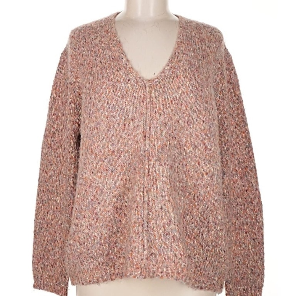 Women's Soft Pink Multicolor Knit Sweater